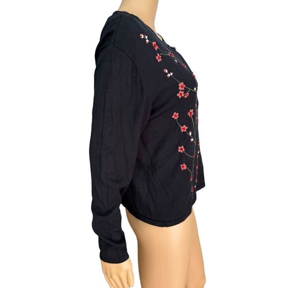 Silk Club Collection vintage 2 piece set cardigan embroidered silk blend size PL - Picture 2 of 6